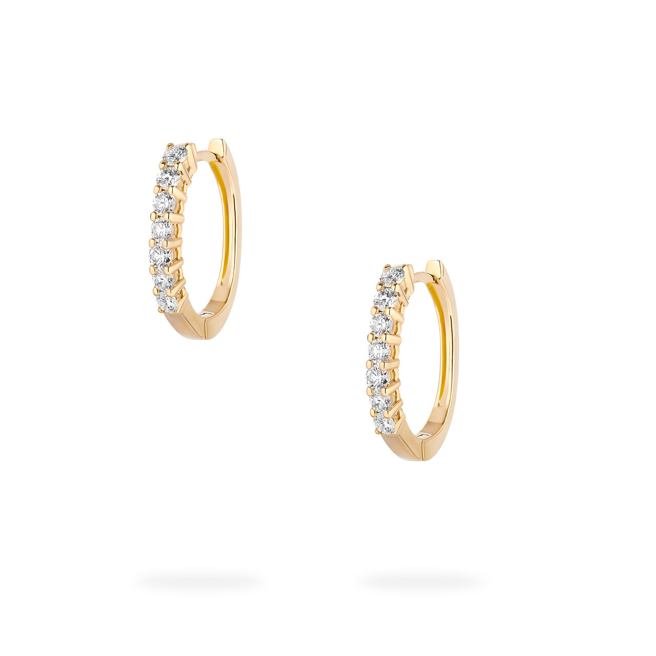 Birks Essentials Diamond Hoop Earrings in Yellow Gold image number 0